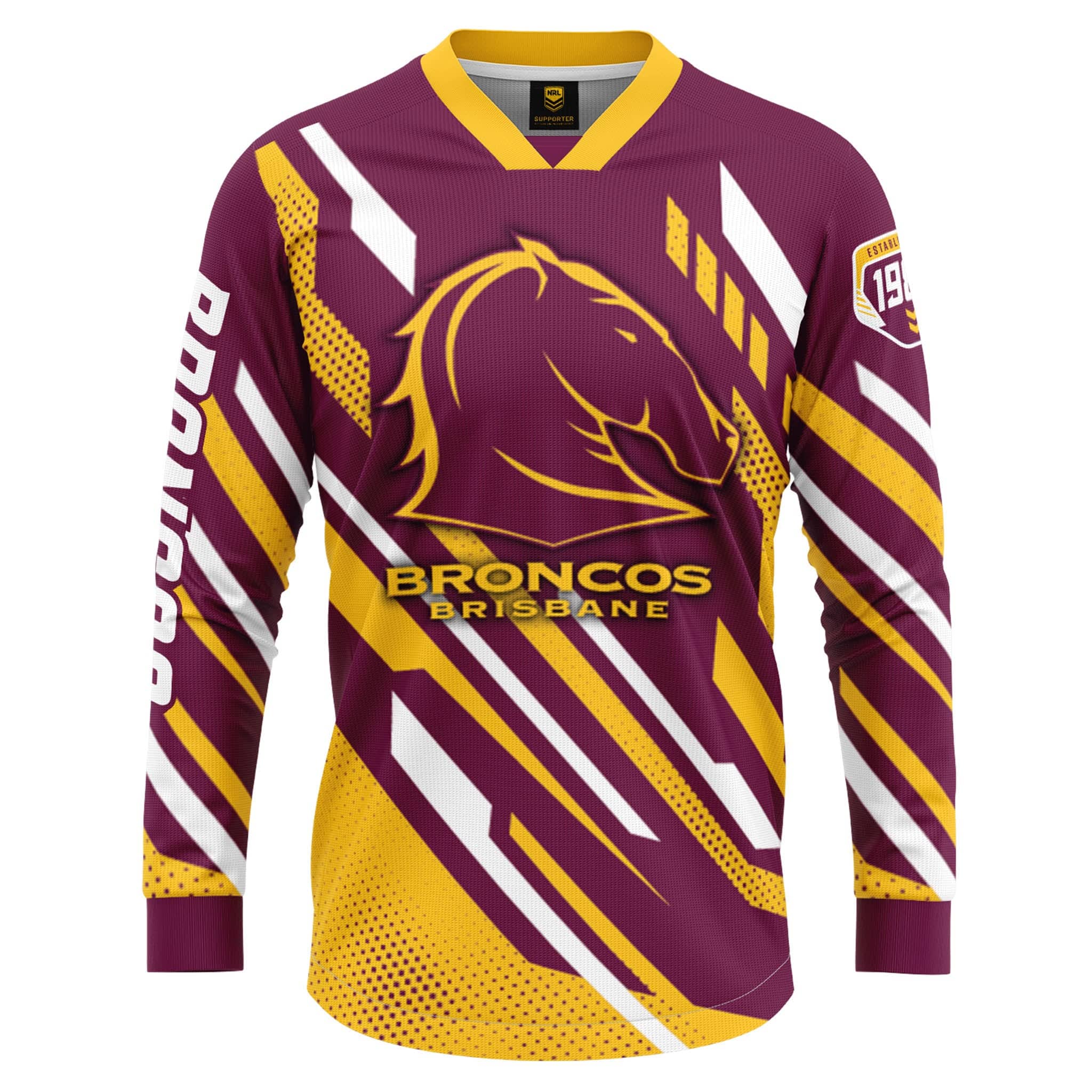 Unisex BRISBANE BRONCOS REPLICA TRAINING SHORT YOUTH, Maroon, Kids NRL  Clothing