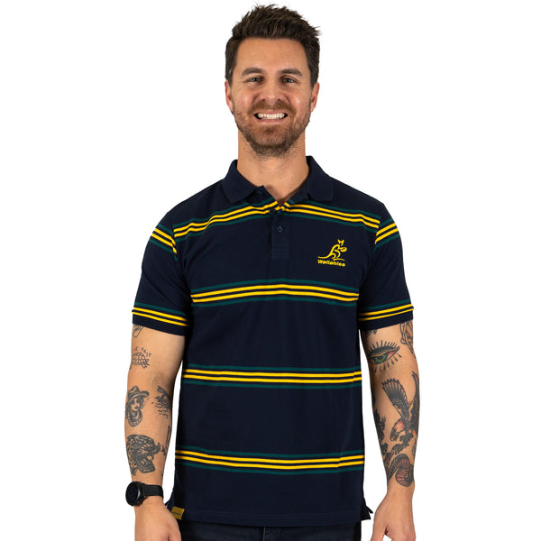 Wallabies Striped Pique Polo