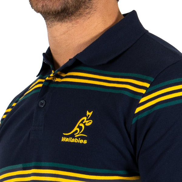 Wallabies Striped Pique Polo