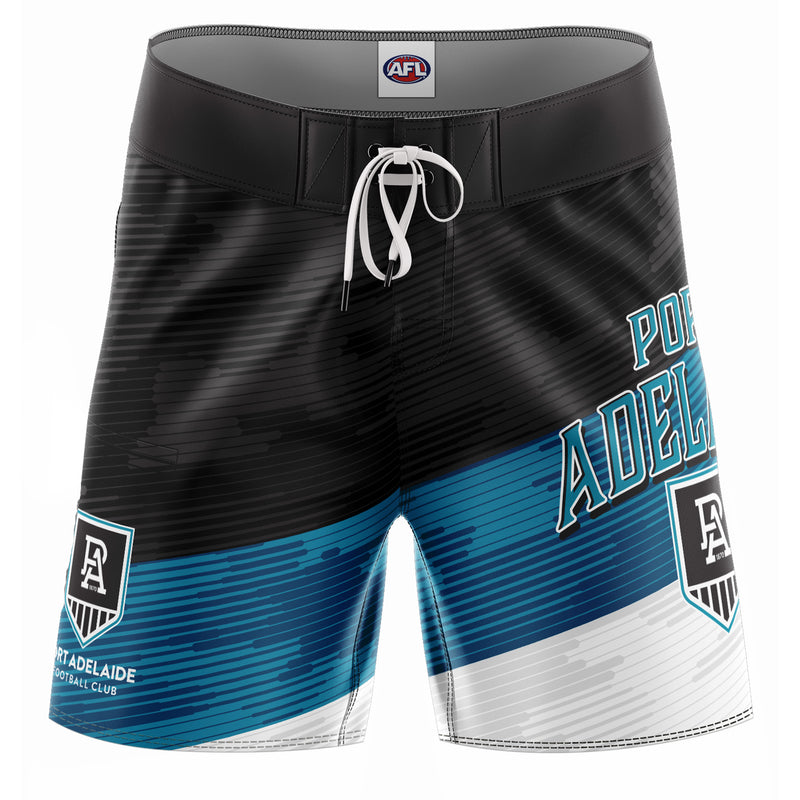 AFL Port Adelaide 'Barrel' Board Shorts - Adult