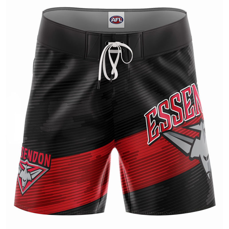 AFL Essendon Bombers 'Barrel' Board Shorts - Adult