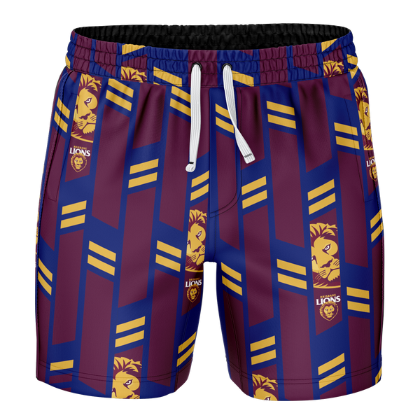 AFL Brisbane Lions 'Riviera' Volley Swim Shorts - Ashtabula