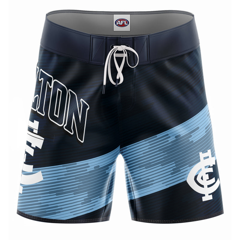 AFL Carlton 'Barrel' Board Shorts - Adult - Ashtabula