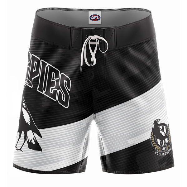 AFL Collingwood 'Barrel' Board Shorts - Adult - Ashtabula