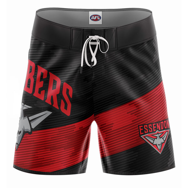 AFL Essendon Bombers 'Barrel' Board Shorts - Youth - Ashtabula