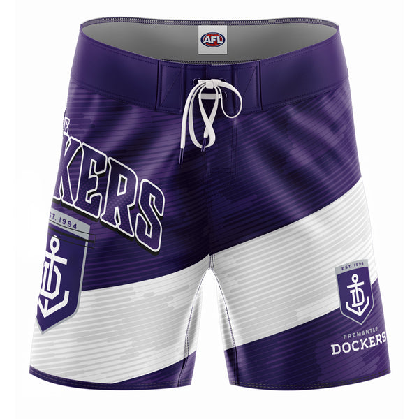 AFL Fremantle Dockers 'Barrel' Board Shorts - Adult - Ashtabula