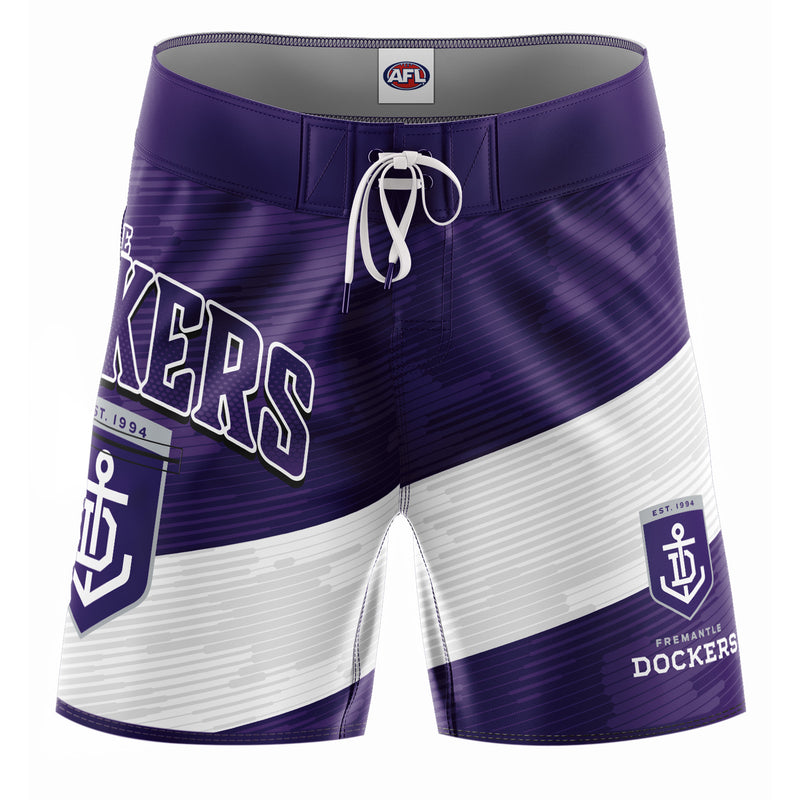 AFL Fremantle Dockers 'Barrel' Board Shorts - Youth - Ashtabula