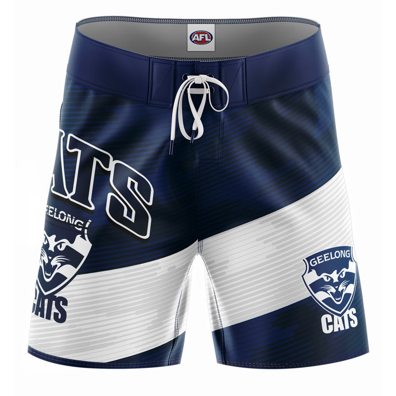 AFL Geelong Cats 'Barrel' Board Shorts - Youth - Ashtabula