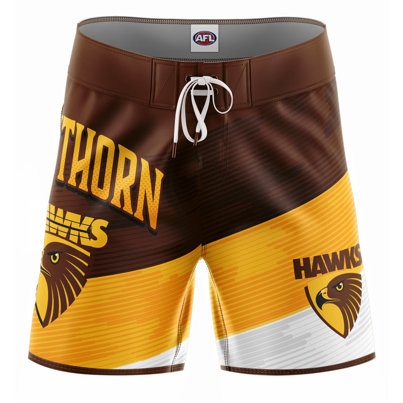 AFL Hawthorn 'Barrel' Board Shorts - Youth - Ashtabula