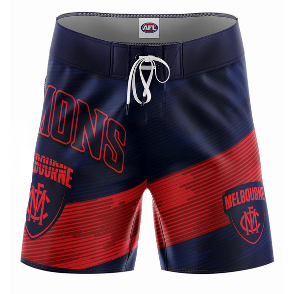 AFL Melbourne Demons 'Barrel' Board Shorts - Youth - Ashtabula