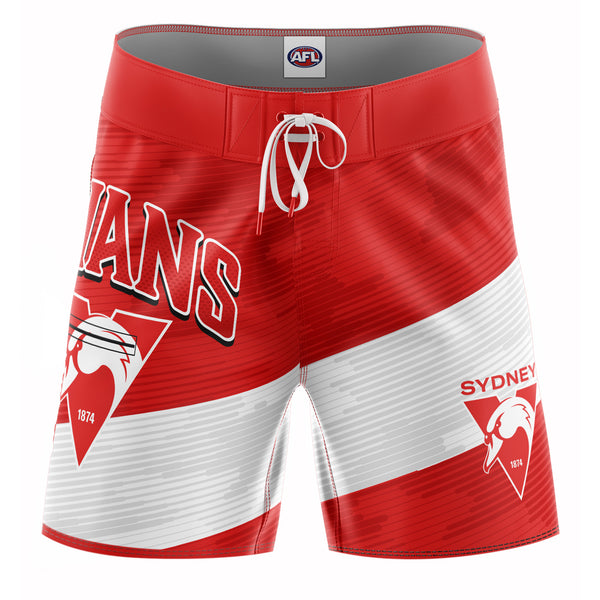 AFL Sydney Swans 'Barrel' Board Shorts - Youth - Ashtabula