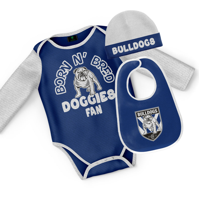 NRL Bulldogs 3pc Infant Gift Set - 'Born & Bred' - Ashtabula