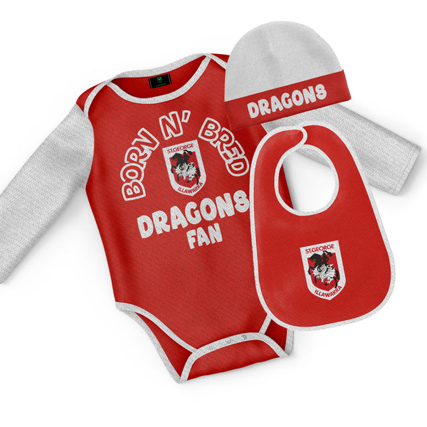 NRL Dragons 3pc Infant Gift Set - 'Born & Bred' - Ashtabula