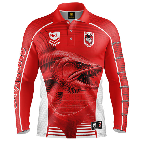 NRL Dragons 'Barracuda' Fishing Shirt - Youth - Ashtabula