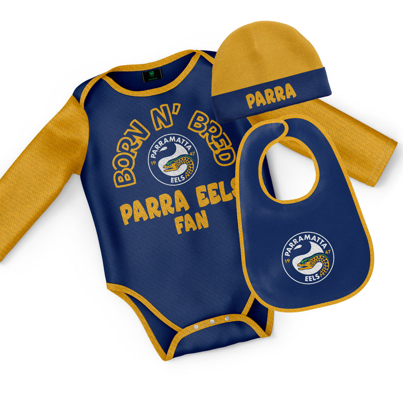 NRL Eels 3pc Infant Gift Set - 'Born & Bred' - Ashtabula