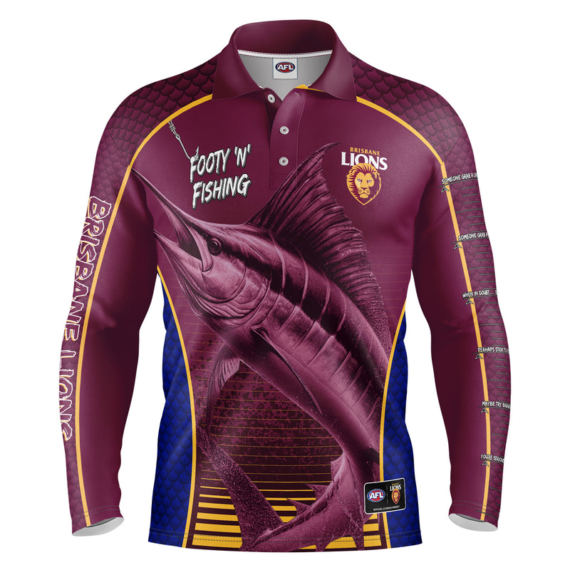 AFL Brisbane Lions Footy n Fishing Shirt - Adult