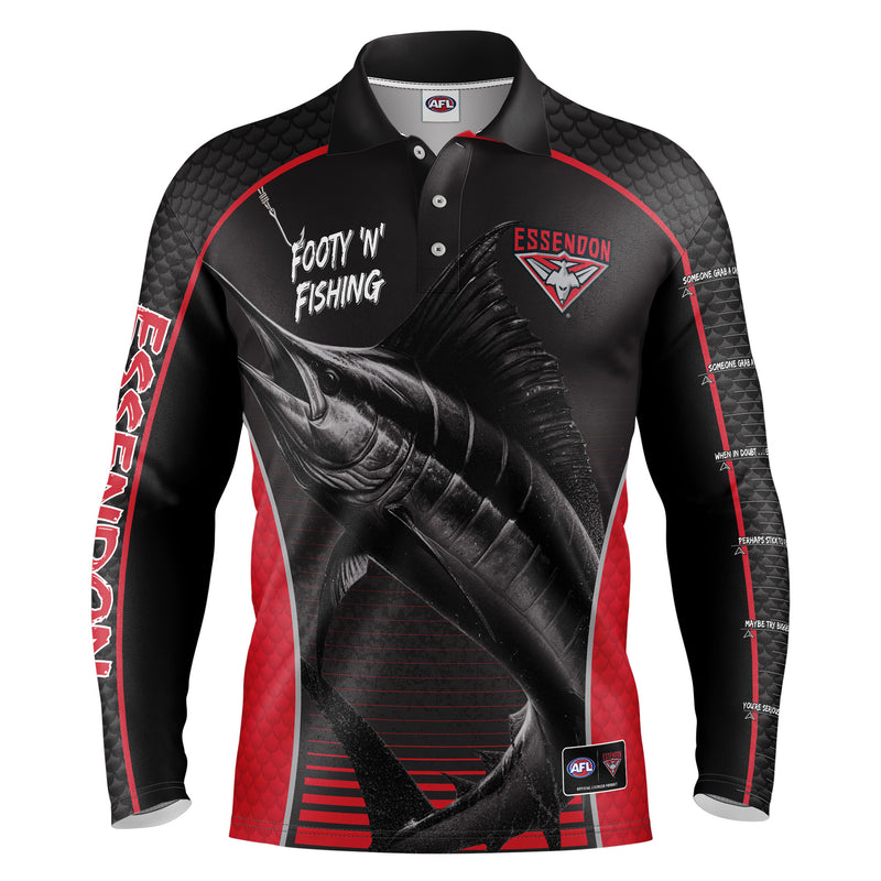 AFL Essendon Bombers Footy n Fishing Shirt - Adult