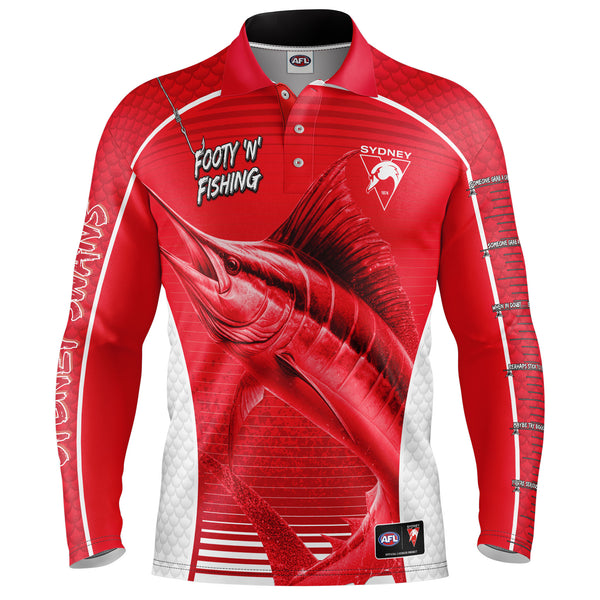 AFL Sydney Swans Footy n Fishing Shirt - Adult