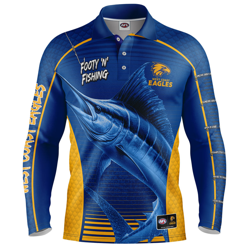 AFL West Coast Eagles Footy n Fishing Shirt - Youth - Ashtabula