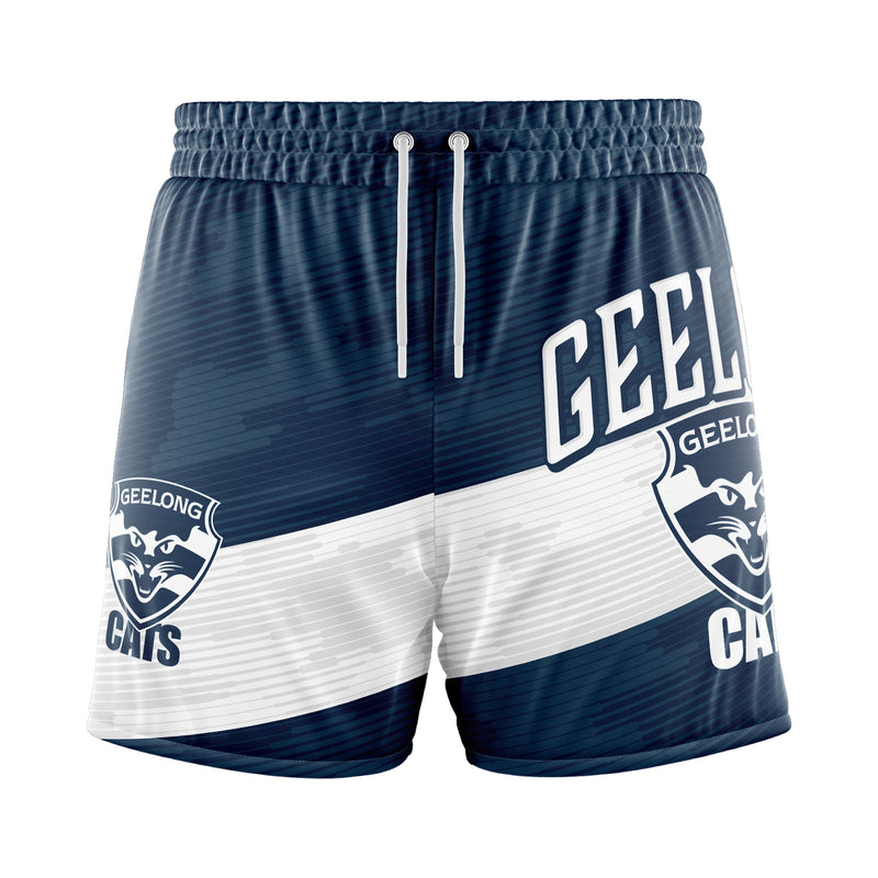 AFL Geelong Cats 'Barrel' Board Shorts - Youth