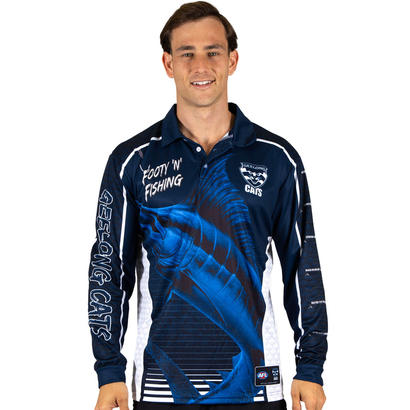 AFL Geelong Cats Footy n Fishing Shirt - Adult