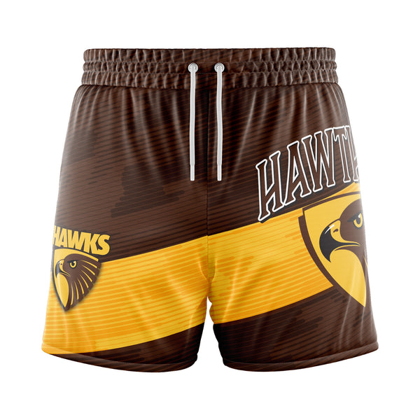 AFL Hawthorn 'Barrel' Board Shorts - Youth