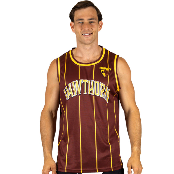 AFL Hawthorn 'Harlem' Basketball Singlet - Adult