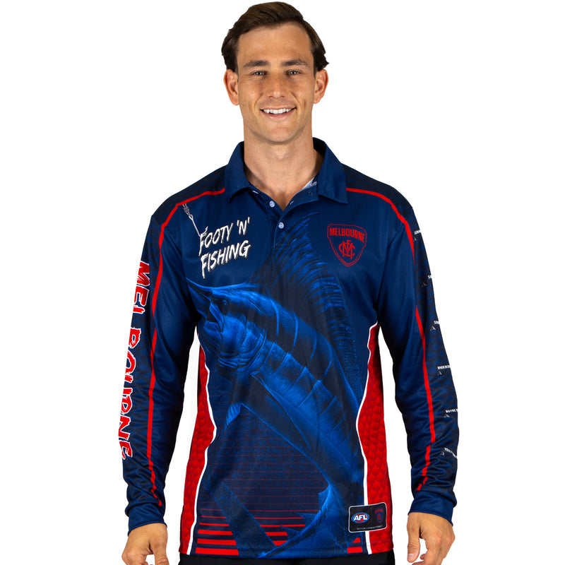 AFL Melbourne Demons Footy n Fishing Shirt - Adult