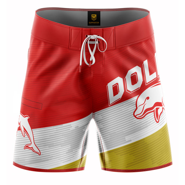 NRL Dolphins 'Barrel' Board Shorts - Ashtabula