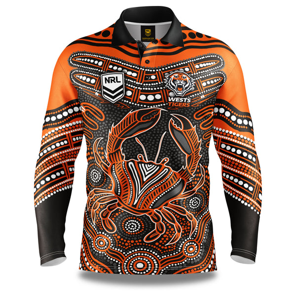 NRL Wests Tigers 'Karumba' Fishing Shirt - Adult - Ashtabula