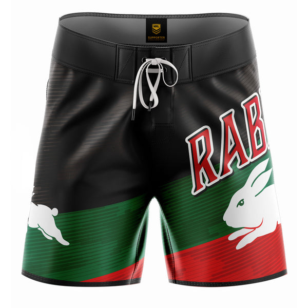 NRL Rabbitohs 'Barrel' Board Shorts - Youth - Ashtabula