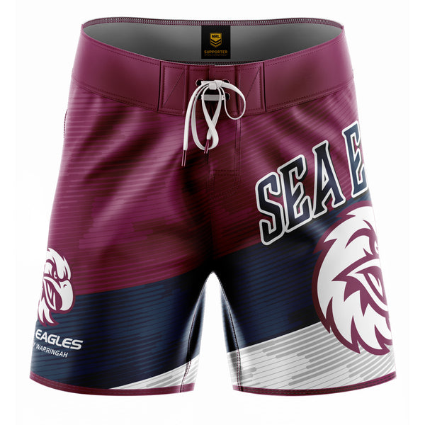 NRL Sea Eagles 'Barrel' Board Shorts - Ashtabula