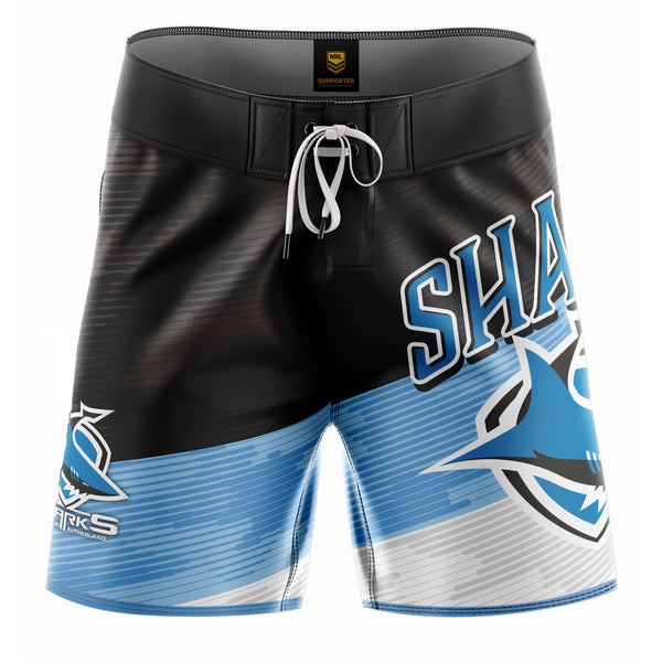 NRL Sharks 'Barrel' Board Shorts - Ashtabula