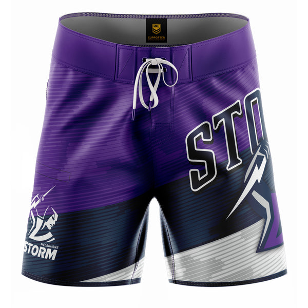 NRL Storm 'Barrel' Board Shorts - Youth - Ashtabula