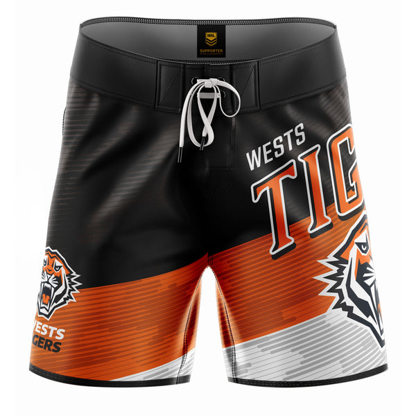 NRL Wests Tigers 'Barrel' Board Shorts - Ashtabula