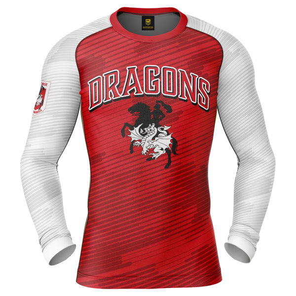 NRL Dragons 'Barrel' Rash Vest  - Adult