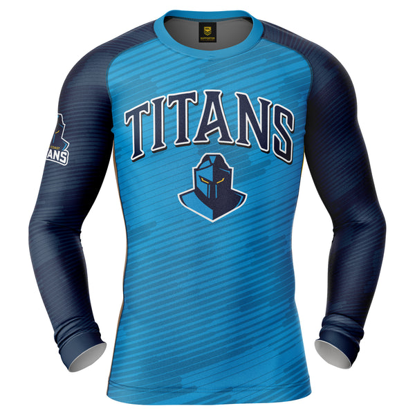 NRL Titans 'Barrel' Rash Vest - Adult