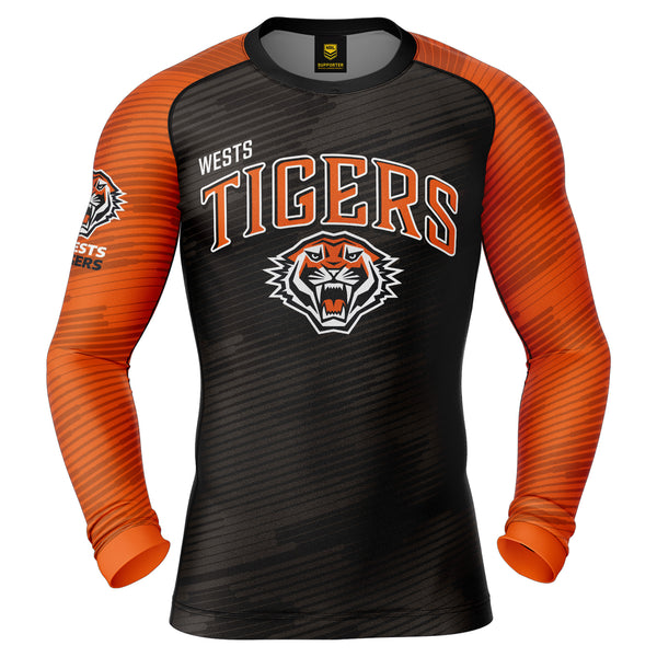 NRL Wests Tigers 'Barrel' Rash Vest - Adult