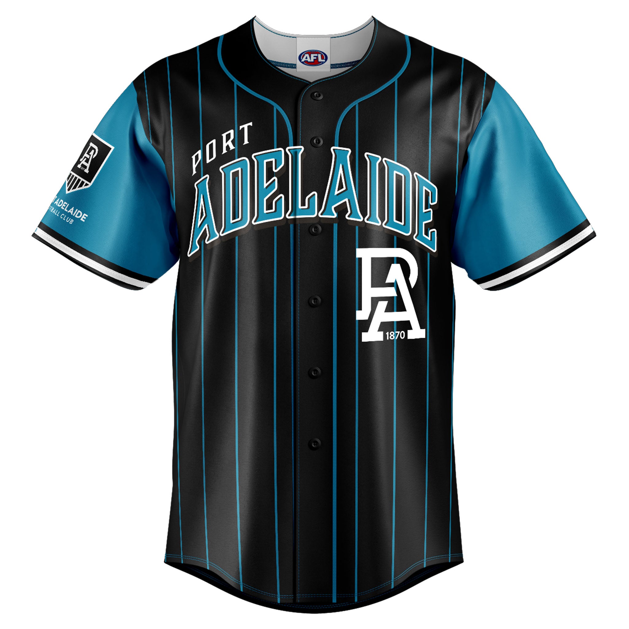 AFL Port Adelaide 'Slugger' Baseball Shirt | Ashtabula