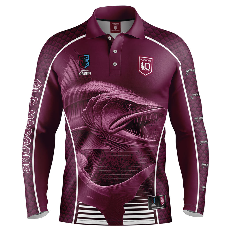 QLD Maroons 'Barracuda' Fishing Shirt - Adult