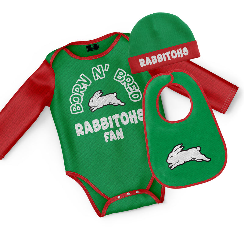NRL Rabbitohs 3pc Infant Gift Set - 'Born & Bred' - Ashtabula