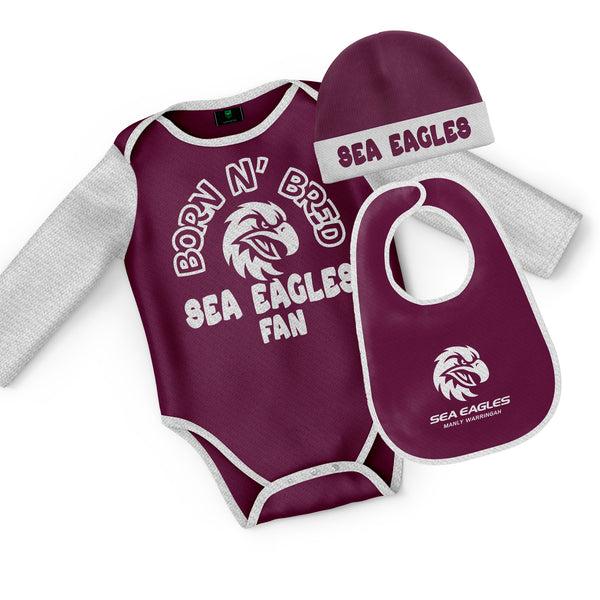 NRL Sea Eagles 3pc Infant Gift Set - 'Born & Bred' - Ashtabula