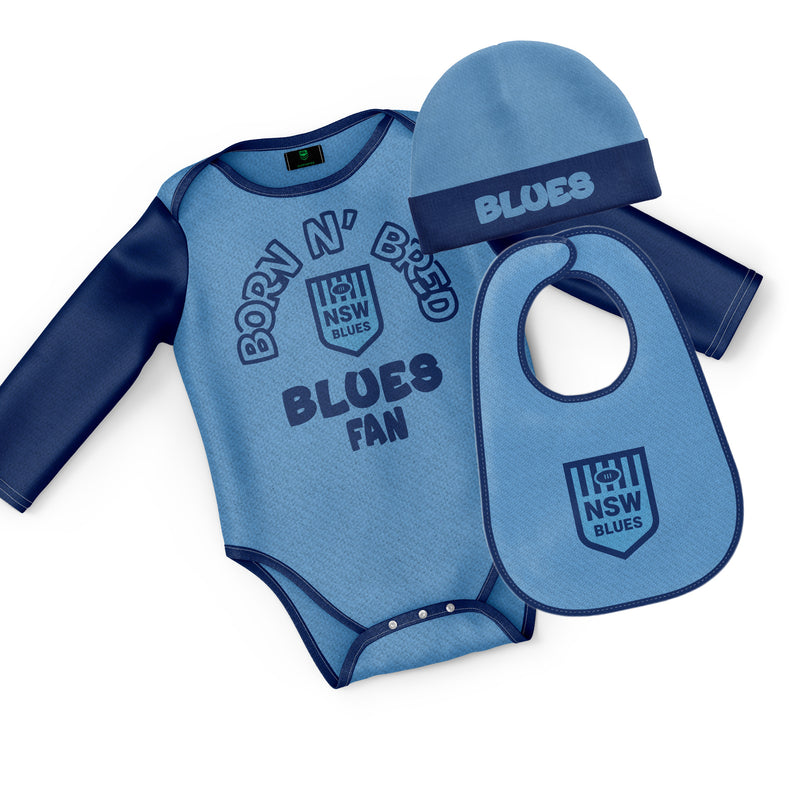 NSW Blues 3pc Infant Gift Set - 'Born & Bred' - Ashtabula