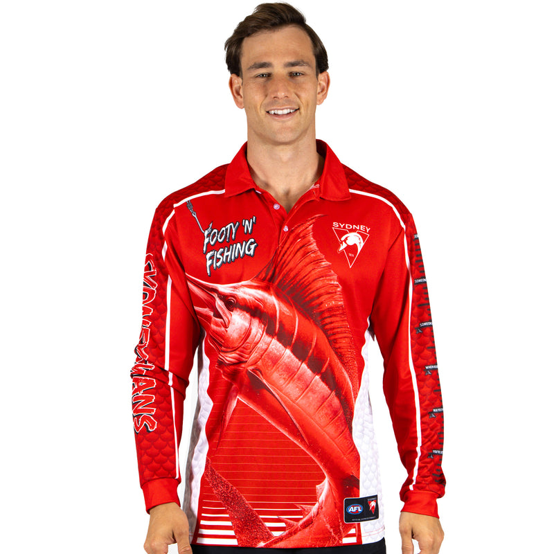 AFL Sydney Swans Footy n Fishing Shirt - Adult