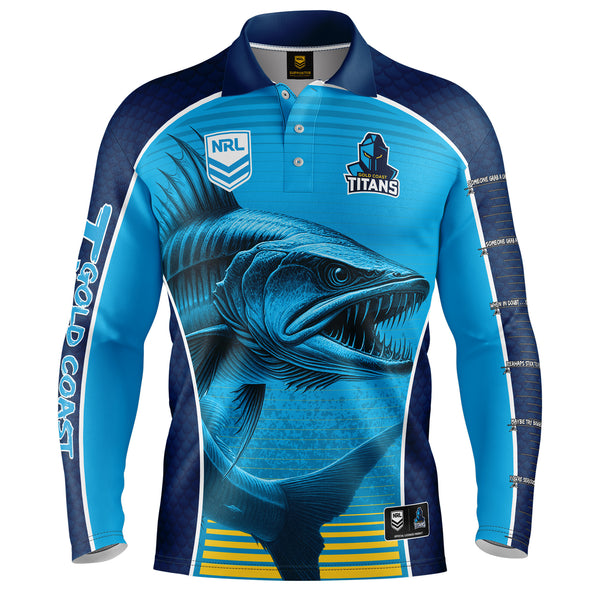 NRL Titans 'Barracuda' Fishing Shirt - Youth - Ashtabula