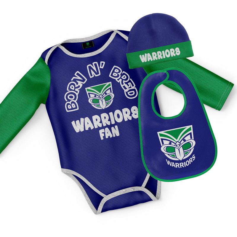NRL Warriors 3pc Infant Gift Set - 'Born & Bred' - Ashtabula