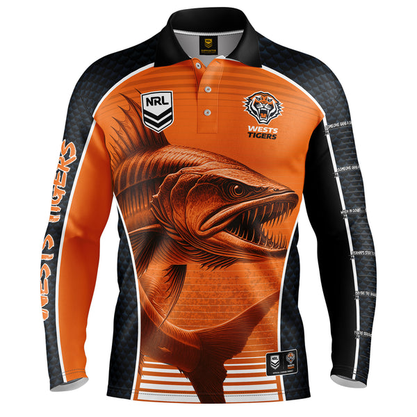 NRL Wests Tigers 'Barracuda' Fishing Shirt - Youth - Ashtabula