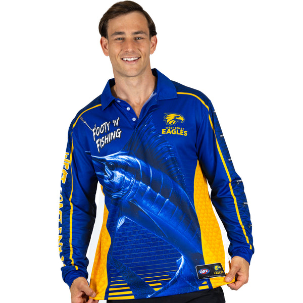 AFL West Coast Eagles Footy n Fishing Shirt - Adult