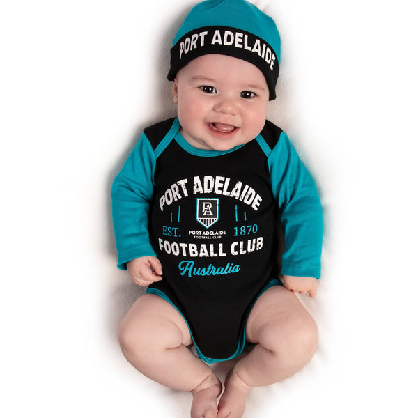 Port adelaide cheap baby jumpsuit