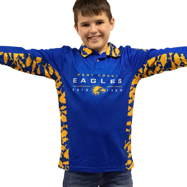 AFL West Coast Eagles 'Reef Runner' Fishing Shirt - Youth